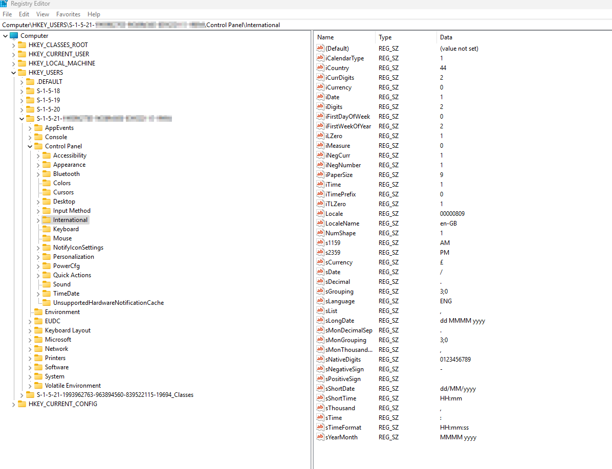 Registry Editor Screenshot