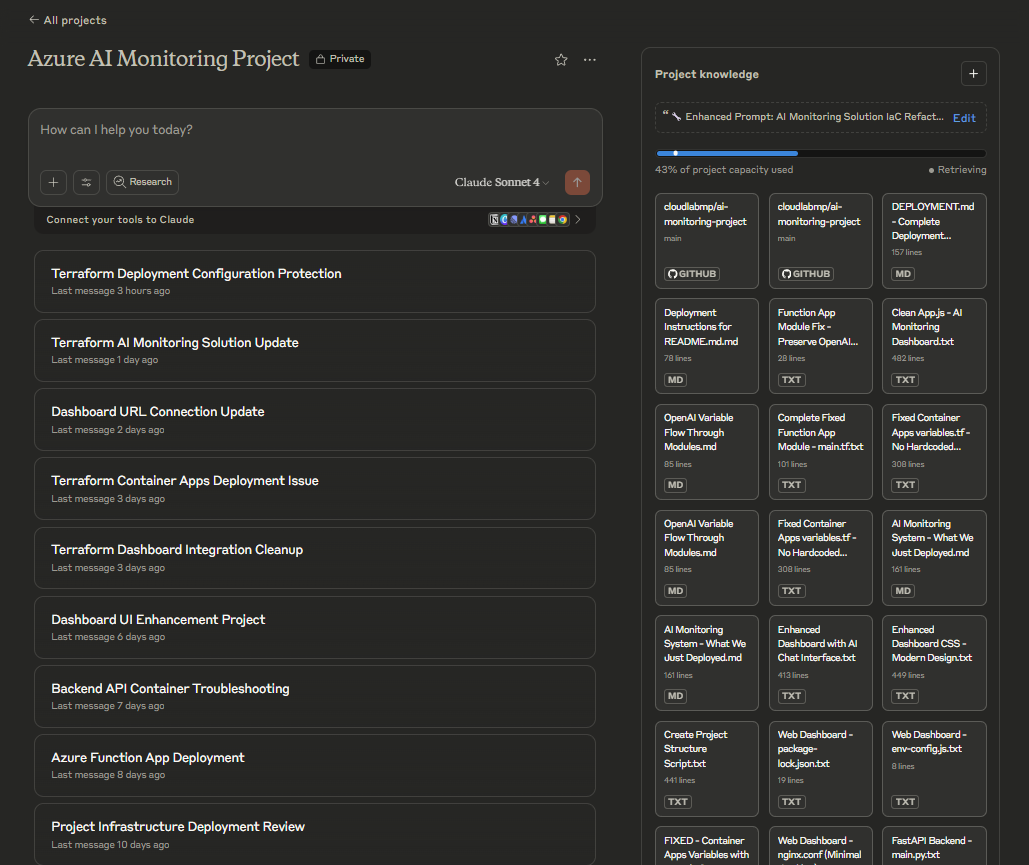 Claude Projects interface